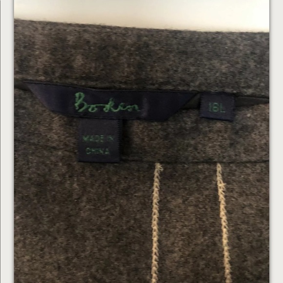 Boden Embroidered Wool Blend Skirt large gray & cream - Picture 4 of 6